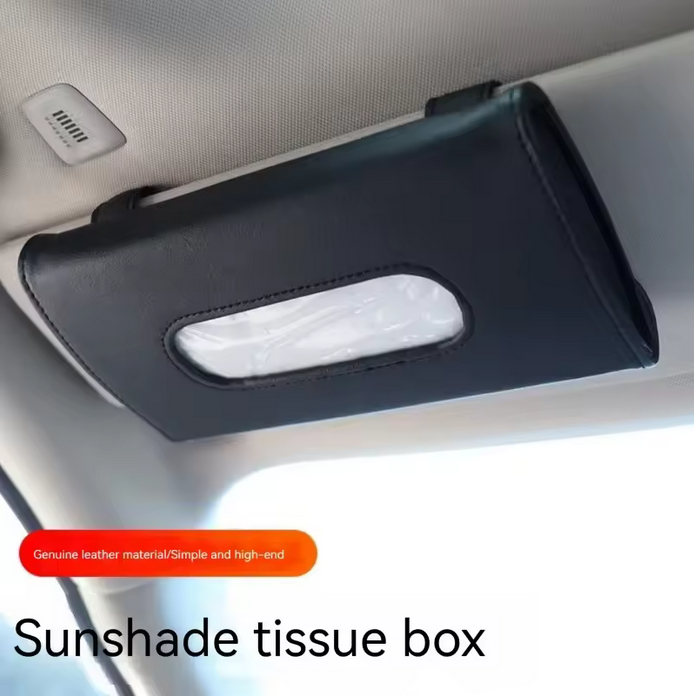 1PC Tissue Box PU Leather Auto Car Truck Sun Visor Hanging Holder