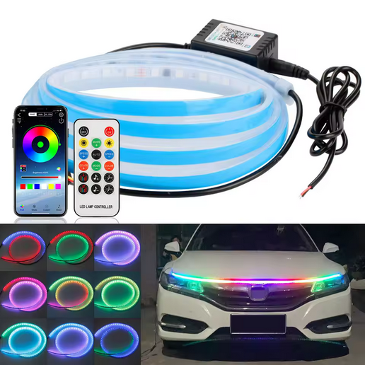 RGB Car Hood Stripe light  APP & REMOTE  Control
