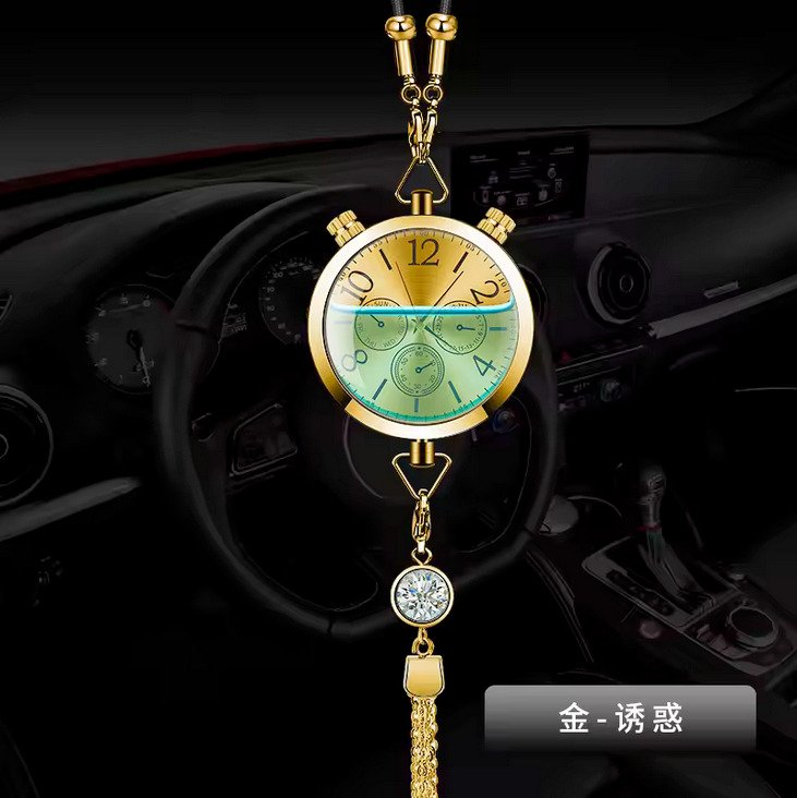 vCar Clock With Air Freshener Hanging Showpiece